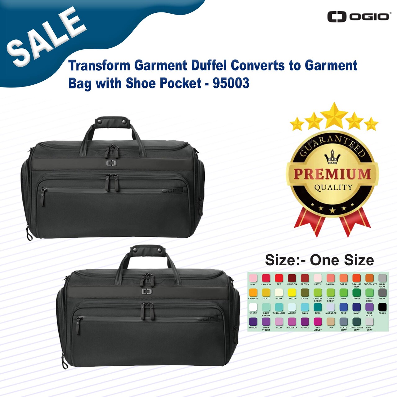 OGIO® Transform Garment Duffel Converts to Garment Bag with Shoe Pocket